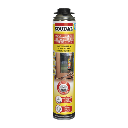 Пена монтажная профессиональная Soudal Gunfoam Yellow Окна-Двери летняя 750 мл