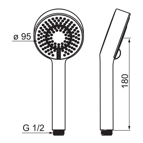 Лейка для душа ORAS Apollo 254022 D95 мм F3