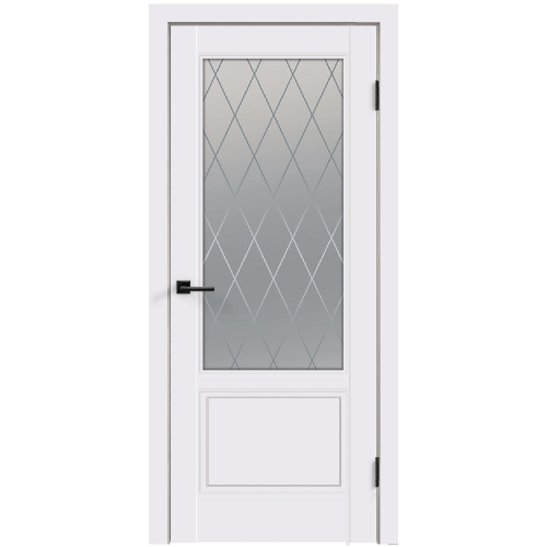 Дверное полотно VellDoris Ольсен белое со стеклом эмаль 700x2000 мм