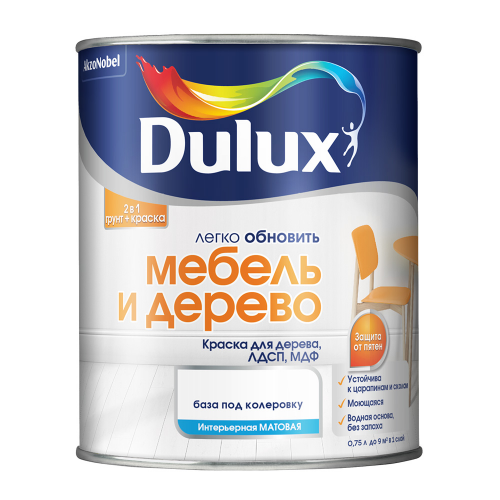 Краска Dulux Мебель и Дерево белая основа BW 0,75 л