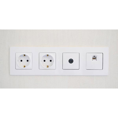 Розетка компьютерная GUNSAN Eqona 16401100-157130 одинарная скрытая установка белая IP20 один модуль RJ45 cat 5e