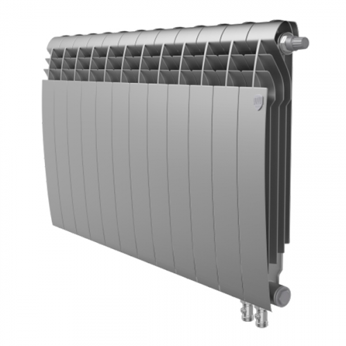 Радиатор биметаллический Royal Thermo BiLiner 500 мм 12 секций 3/4" нижнее правое подключение серый