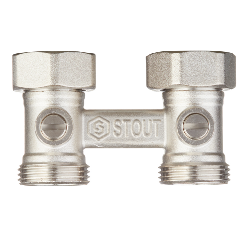 Узел нижнего подключения прямой Stout (SVH 0002 000020) H-образный 3/4 EK х 3/4 EK для радиатора для двухтрубных систем