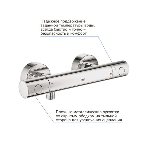 Смеситель для душа GROHE Precision Get 34773000 с термостатом без лейки