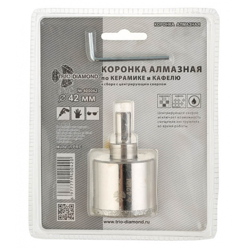 Коронка алмазная Trio-Diamond (400042) по керамограниту d42 мм
