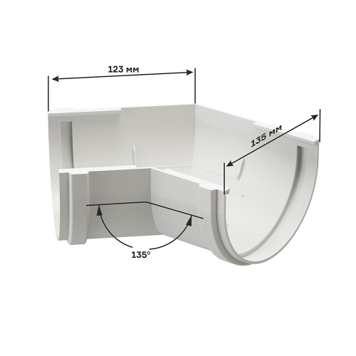 Угол желоба Docke Premium пластиковый d120 мм 135° горький шоколад RAL 8019