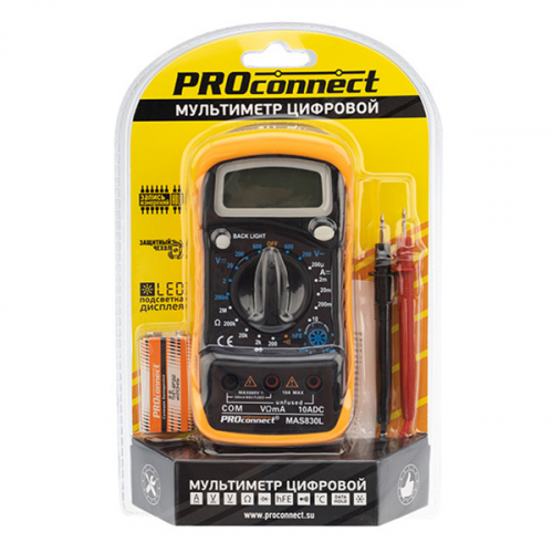 Мультиметр портативный универсальный Proconnect (13-3021) MAS830L