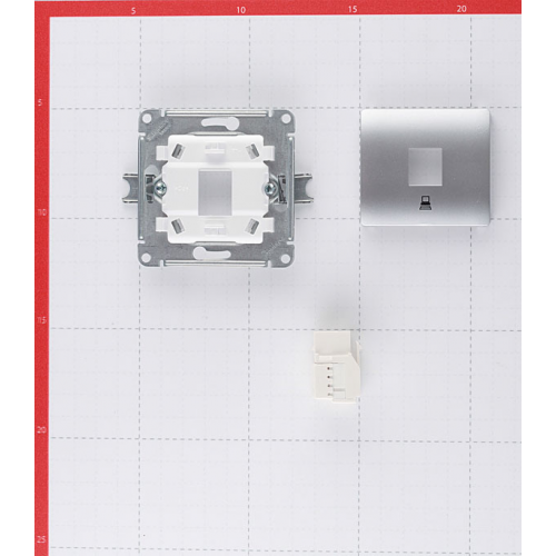 Розетка компьютерная Schneider Electric Glossa GSL000381К скрытая установка алюминий один модуль RJ45 cat 5e