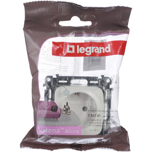 Розетка Legrand Valena Allure 753721 скрытая установка белая с заземлением