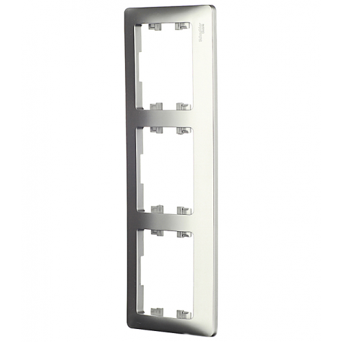 Рамка Schneider Electric Glossa GSL000303 трехместная горизонтальная алюминий
