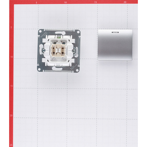 Выключатель Schneider Electric Glossa GSL000313 одноклавишный скрытая установка алюминий с подсветкой