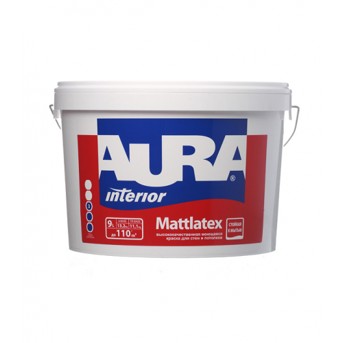 Краска водно-дисперсионная Aura Interior Mattlatex моющаяся прозрачная основа TR 9 л