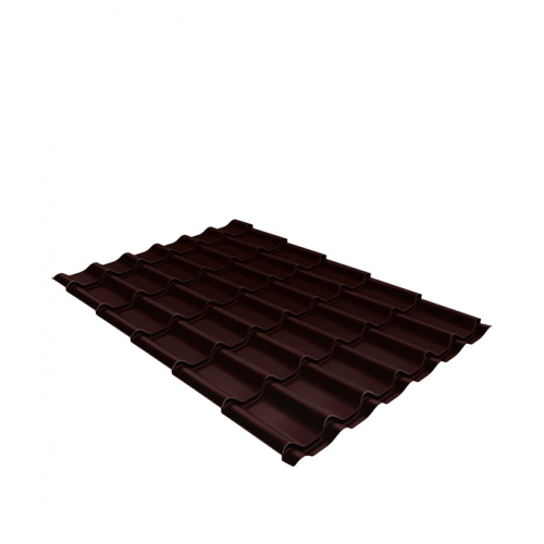 Металлочерепица 1,18х1,15 м толщина 0,5 мм Satin шоколад RAL 8017