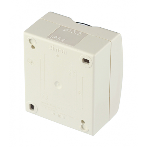 Розетка Simon 15 Aqua 1594445-031 открытая установка слоновая кость с заземлением IP54 с крышкой