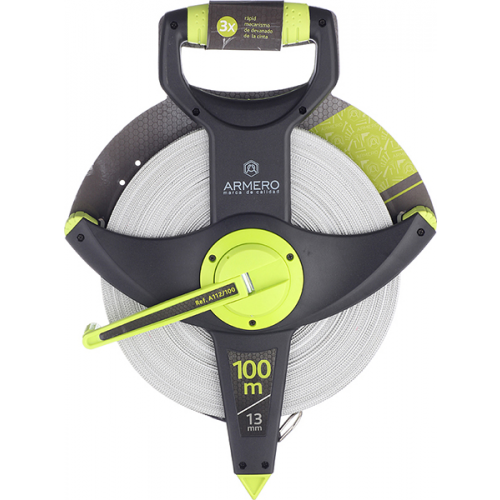 Рулетка Armero 3-х кратное ускорение намотки 100 м x 13 мм
