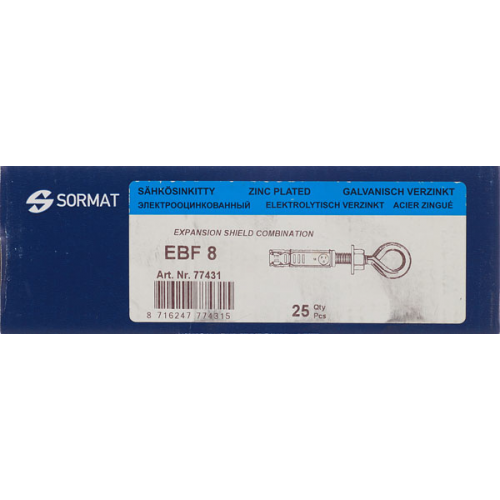 Анкер с петлей Sormat PFG/ EBF для бетона 8x50 мм (25 шт.)