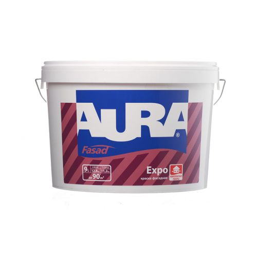 Краска водно-дисперсионная фасадная Aura Fasad Expo основа TR 9 л