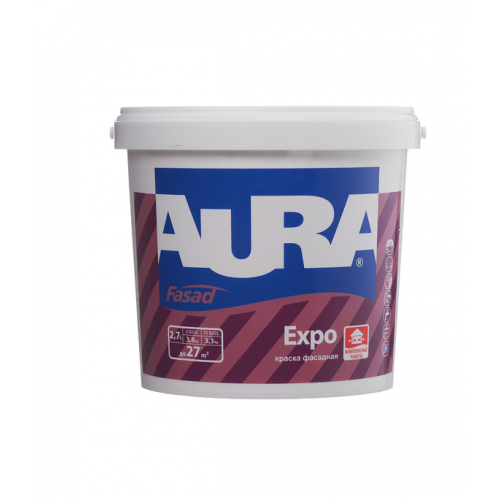 Краска водно-дисперсионная фасадная Aura Fasad Expo белая основа А 2,7 л