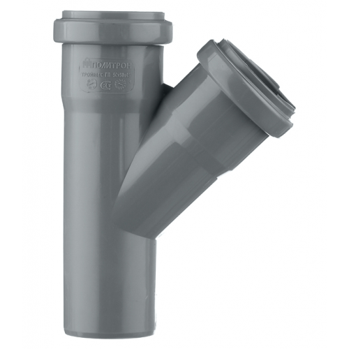Тройник Pro Aqua Comfort d50 мм 45° пластиковый для внутренней канализации