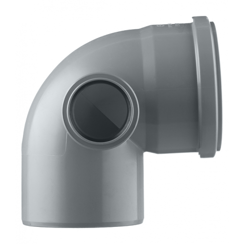 Отвод Pro Aqua Comfort d110 мм 87,5° пластиковый с выходом d50 мм левый для внутренней канализации
