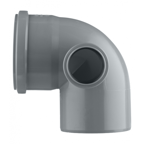 Отвод Pro Aqua Comfort d110 мм 87,5° пластиковый с выходом d50 мм правый для внутренней канализации