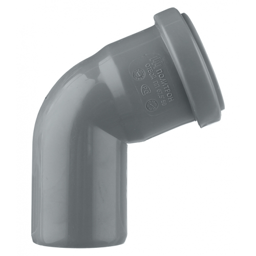 Отвод Pro Aqua Comfort d50 мм 67° пластиковый для внутренней канализации