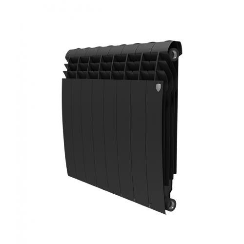 Радиатор биметаллический Royal Thermo BiLiner Noir Sable 500 мм 8 секций 1" боковое подключение черный