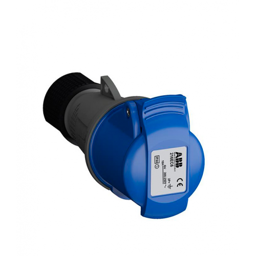 Розетка кабельная ABB Easy&Safe переносная с заземлением 2Р+Е 1 фаза 16 А 230 В IP44 с крышкой