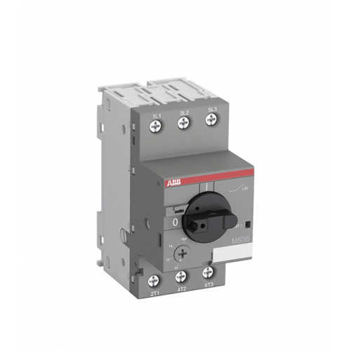 Автоматический выключатель защиты двигателя ABB MS116-2.5 (1SAM250000R1007) 3P 2,5А 50 кА 690 В на DIN-рейку/монтажную плату