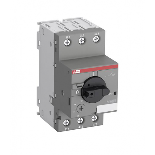 Автоматический выключатель защиты двигателя ABB MS116-4.0 (1SAM250000R1008) 3P 4А 50 кА 690 В на DIN-рейку/монтажную плату