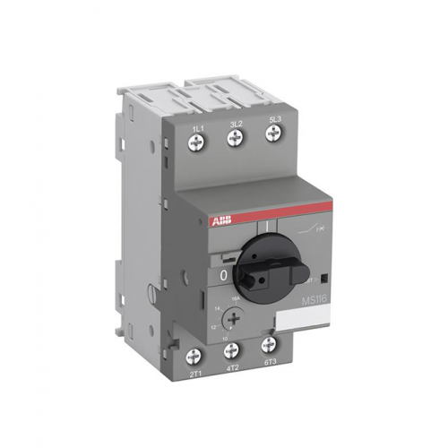 Автоматический выключатель защиты двигателя ABB MS116-10.0 (1SAM250000R1010) 3P 10А 50 кА 690 В на DIN-рейку/монтажную плату