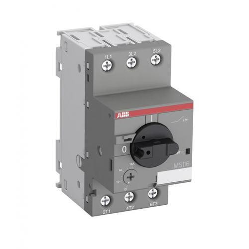 Автоматический выключатель защиты двигателя ABB MS116-12.0 (1SAM250000R1012) 3P 12А 25 кА 690 В на DIN-рейку/монтажную плату