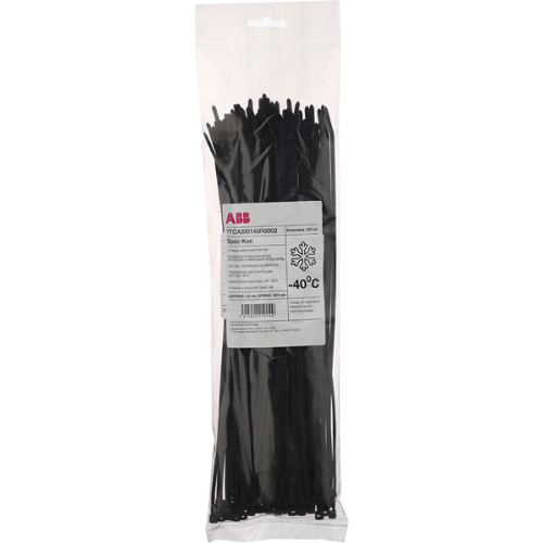 Стяжка кабельная ABB 7TCA300140R0002 300х3,6 мм нейлонoвая черная (100 шт.)