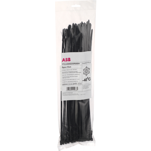 Стяжка кабельная ABB 7TCA300220R0004 370х4,8 мм нейлонoвая черная (100 шт.)