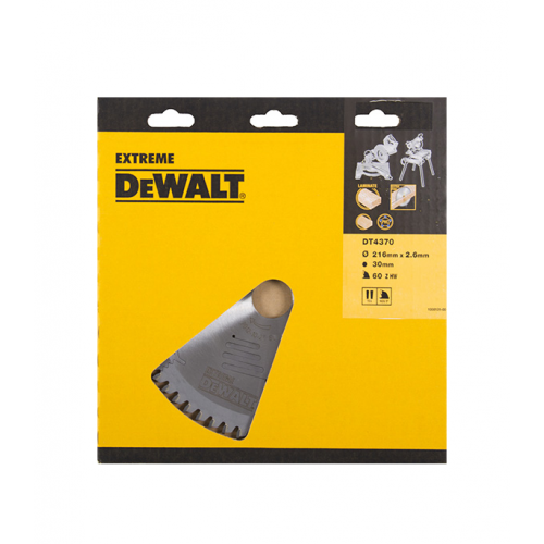 Диск пильный по дереву DeWalt Extreme TFZ5 (DT4370-QZ) 216х30х2,6 мм 60 зубьев