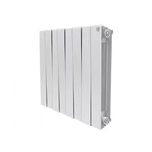 Радиатор биметаллический Royal Thermo Piano Forte 500 мм 8 секций 1" боковое подключение 591х640 мм белый