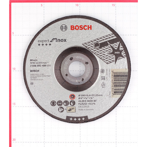 Круг зачистной по нержавеющей стали Bosch Inox (2608602489) 150х22х6 мм