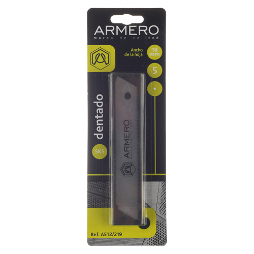 Лезвие для ножа Armero 18 мм зубчатое (5 шт.)