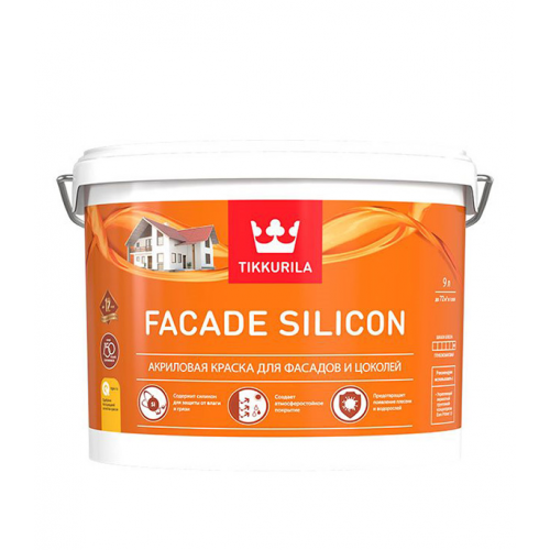 Краска водно-дисперсионная фасадная Tikkurila Facade Silicon основа С 9 л