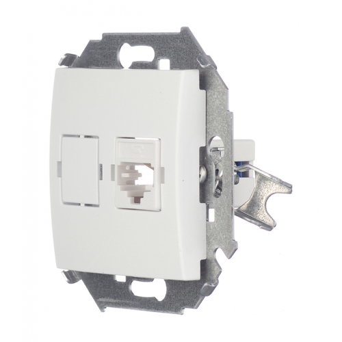 Розетка телефонная Simon 15 1591480-030 скрытая установка белая один модуль RJ11 cat 5е