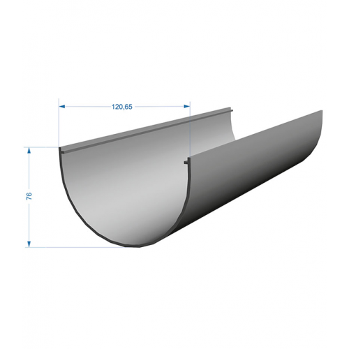 Желоб водосточный Docke Premium пластиковый d120 мм 3 м графитовый серый RAL 7024
