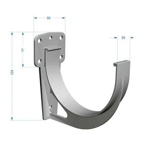 Кронштейн желоба Docke Premium пластиковый d120 мм графитовый серый RAL 7024