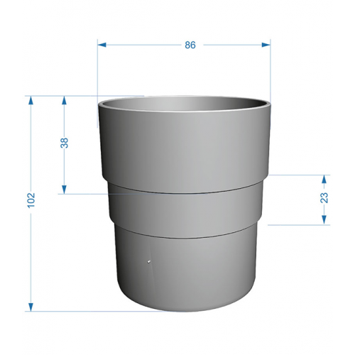 Муфта водосточной трубы Docke Premium пластиковая d85 мм графитовый серый RAL 7024