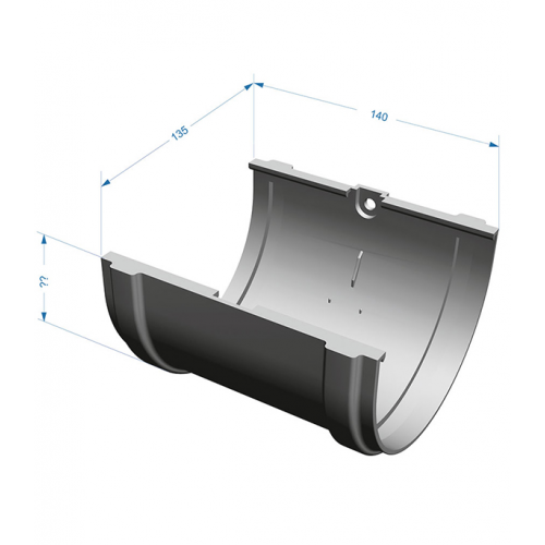 Соединение желоба Docke Premium пластиковое d120 мм графитовый серый RAL 7024