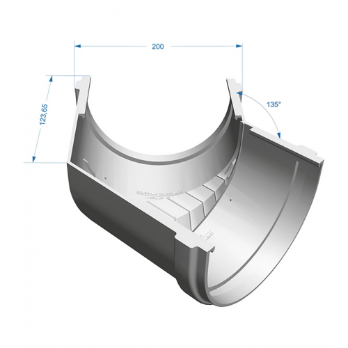 Угол желоба Docke Premium пластиковый d120 мм 135° графитовый серый RAL 7024