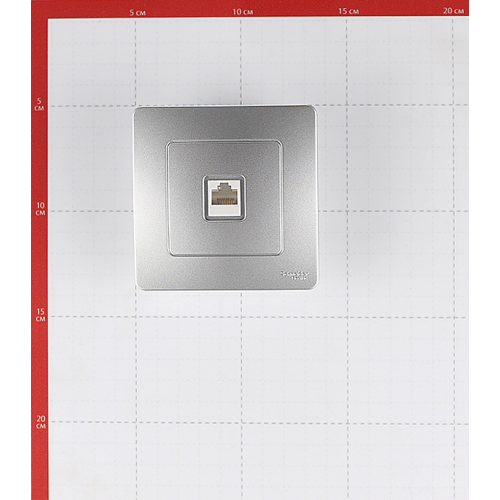 Розетка компьютерная с рамкой Schneider Electric Blanca BLNIS045003 скрытая установка алюминий один модуль RJ45 cat 5e