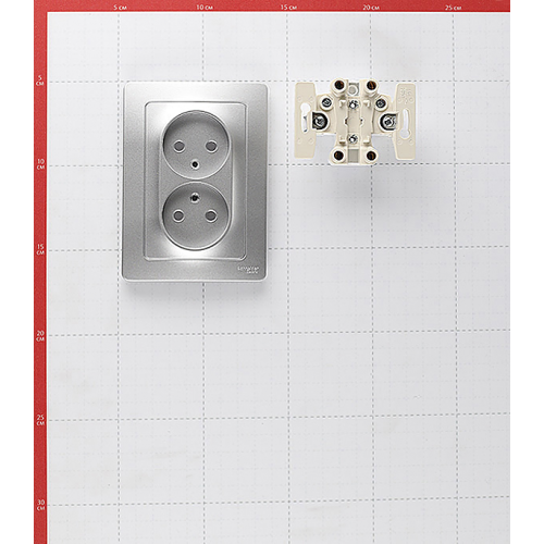Розетка с рамкой Schneider Electric Blanca BLNRS000023 двойная скрытая установка алюминий без заземления