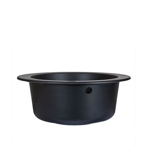 Мойка для кухни GRANULA Standart 480х480х190 мм врезная круглая без крыла кварц черный