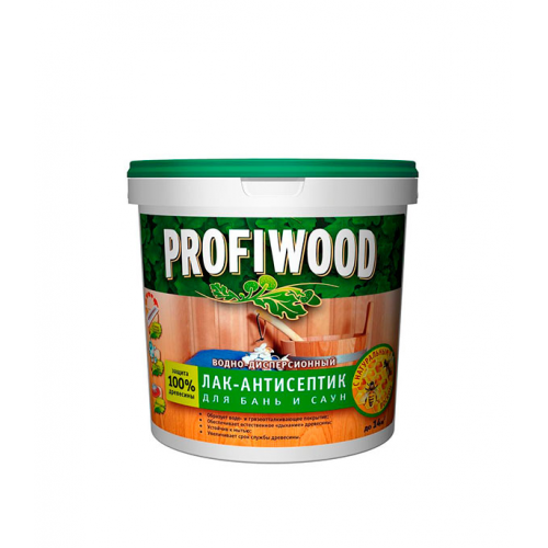 Лак антисептик Profiwood для бань и саун акриловый бесцветный 2,5 кг