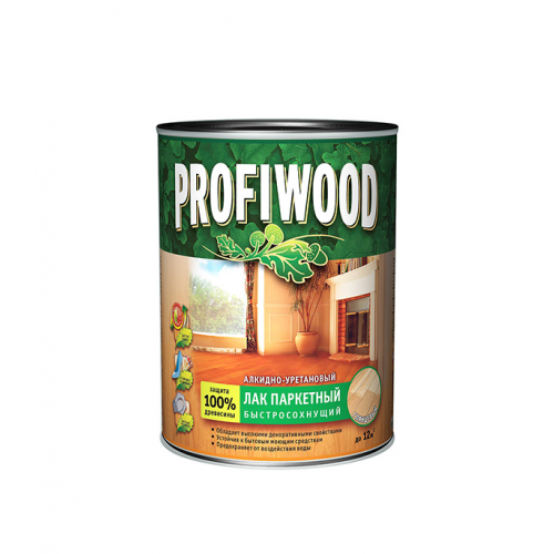 Лак алкидно-уретановый паркетный Profiwood бесцветный 0,8 л/0,7 кг глянцевый